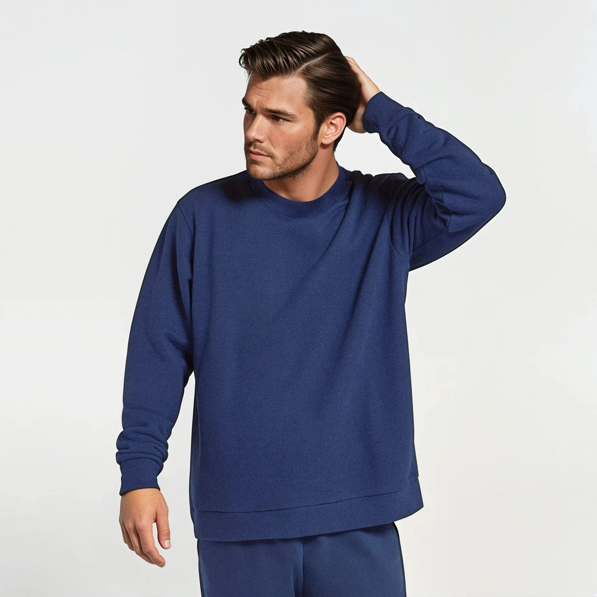 Men's Merino Blend Sweatshirt - Deep Navy