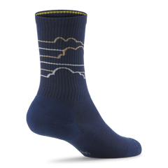 Anytime Crew Sock - Deep Navy/Rugged Beige (Medium Grey) - Cloudstripe