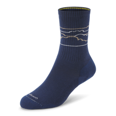 Anytime Crew Sock - Deep Navy/Rugged Beige (Medium Grey) - Cloudstripe